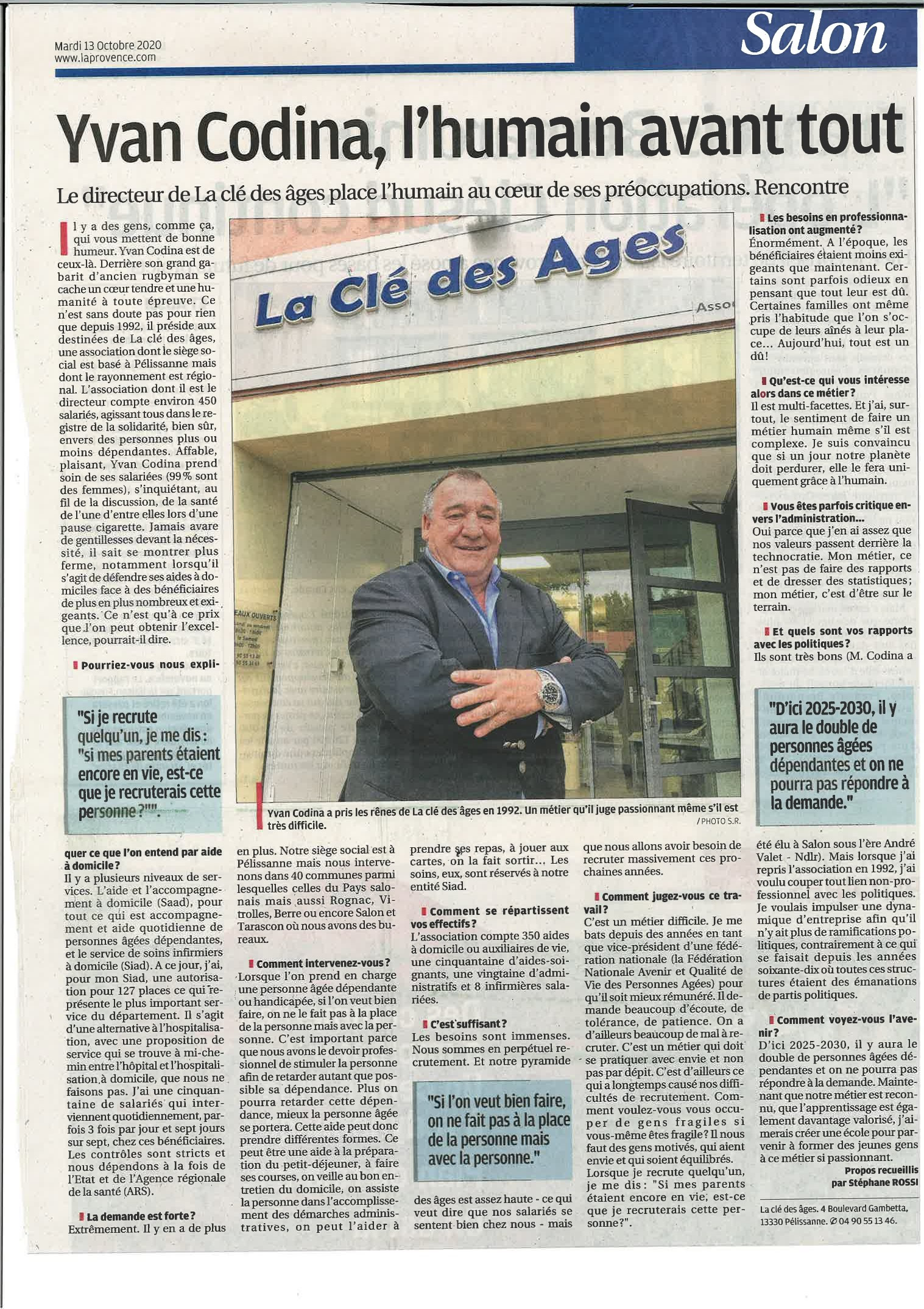 Yvan Codina, l'humain avant tout.
