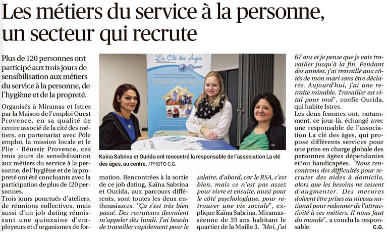 Les métiers du service à la personne : un secteur qui recrute.